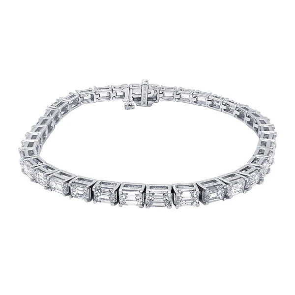Solid Gold Lab Grown Diamond Emerald Cut Tennis Bracelet