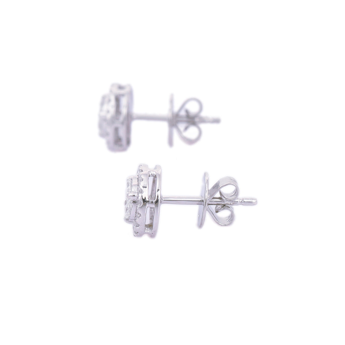 Solid Gold Cluster Diamond Studs (DEC4BE)