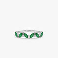 Solid Gold Emerald and Diamond Half Eternity Ring (552865)