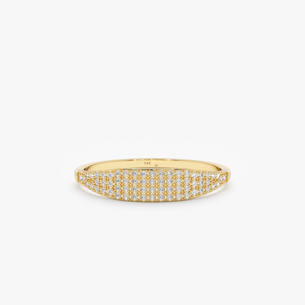 Solid Gold Pave Diamond Wide Ring (581875)