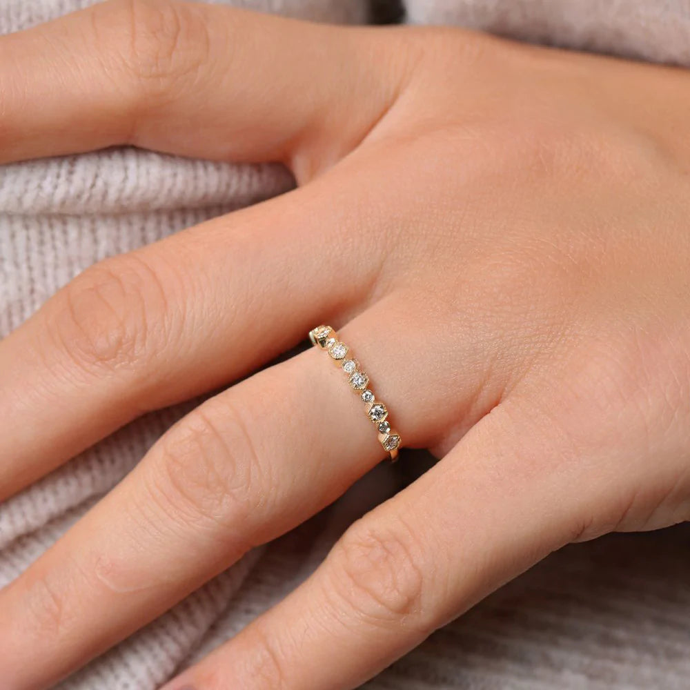Solid Gold Unique Diamond Anniversary Ring