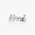 Solid Gold Mrs. Title and Initial Ring with Stone (FD0DC)