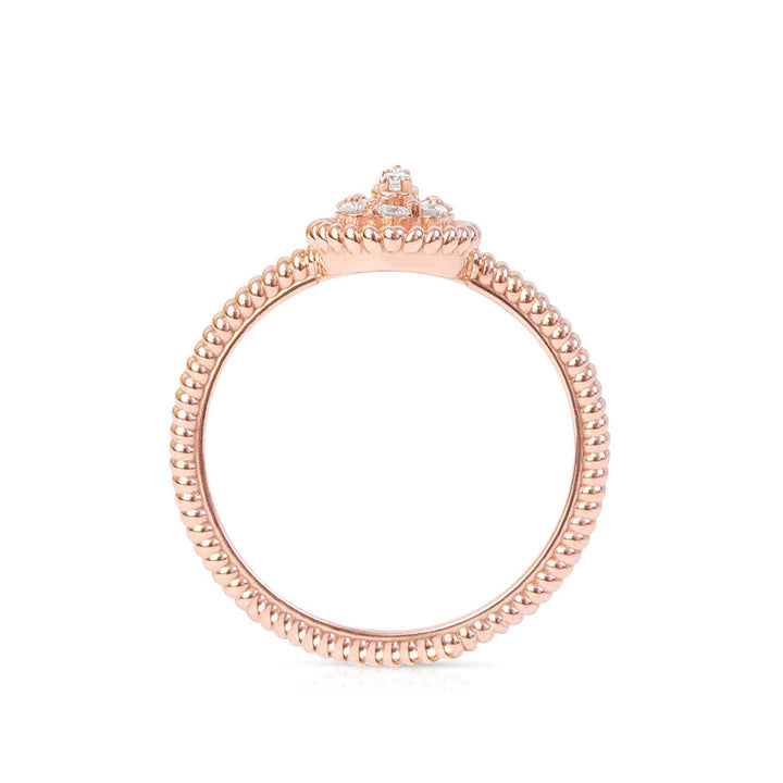 Solid Gold Pear Shaped Diamond Cluster Ring