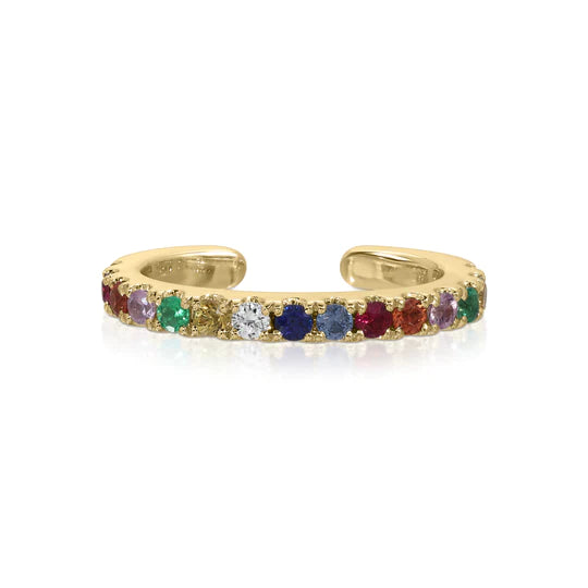 Solid Gold Multi-Color Diamond and Fine Gemstone Ear Cuffs