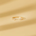 Solid Gold Natural Diamond Open Ring (02ABD7)