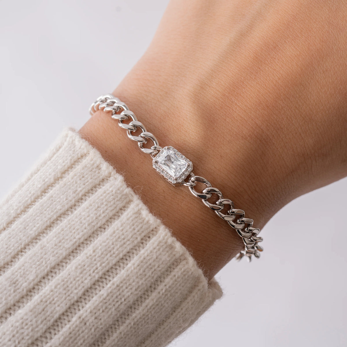 Solid Gold Cuban Tennis Bracelet