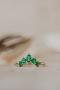 Solid Gold Emerald Tracer Band