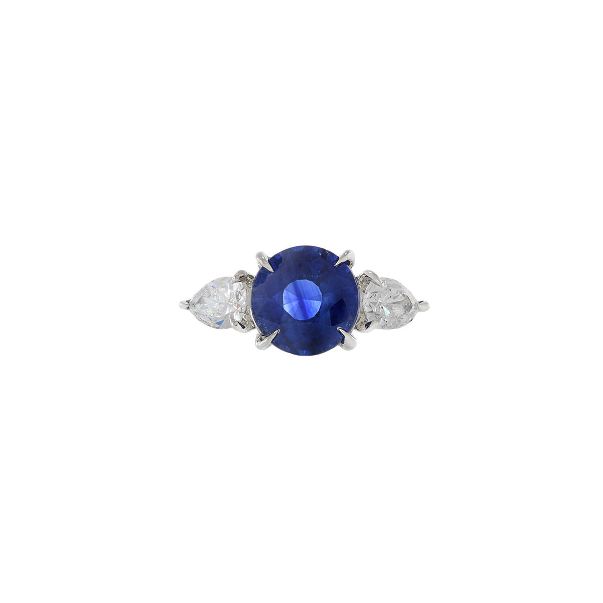 Solid Gold Platinum 3.64CT Ceylon Blue Sapphire and Diamond Ring