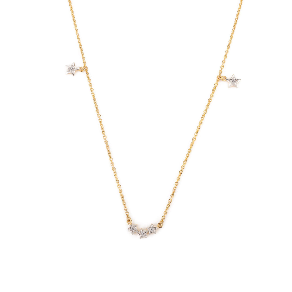 Solid Gold Diamond Star Everyday Necklace