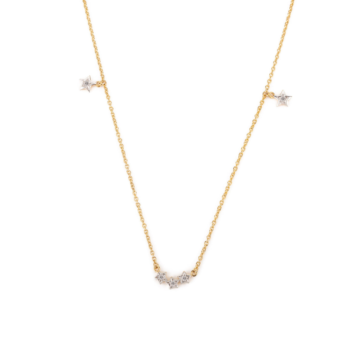 Solid Gold Diamond Star Everyday Necklace
