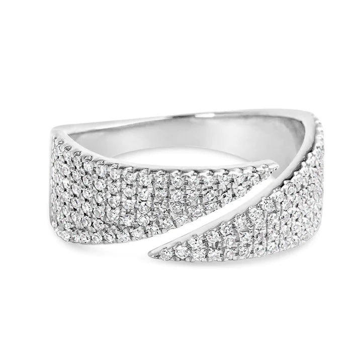Solid Gold Pave Diamond Bold Wrap Ring (30CF30)