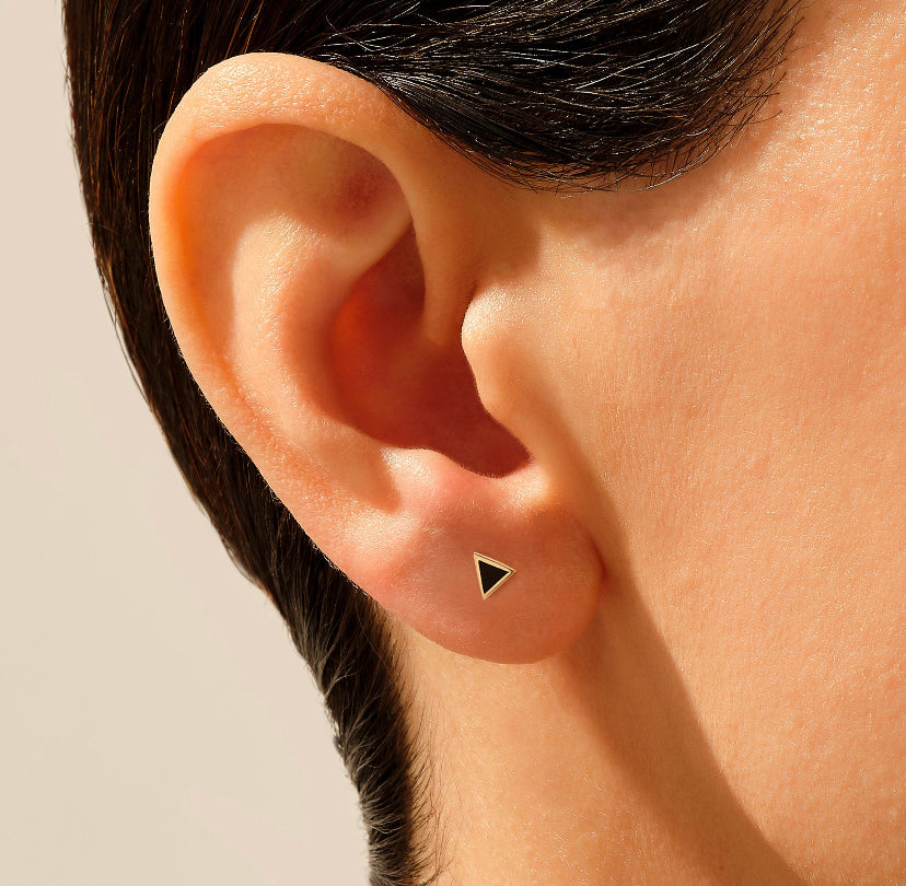 Solid Gold Triangle studs