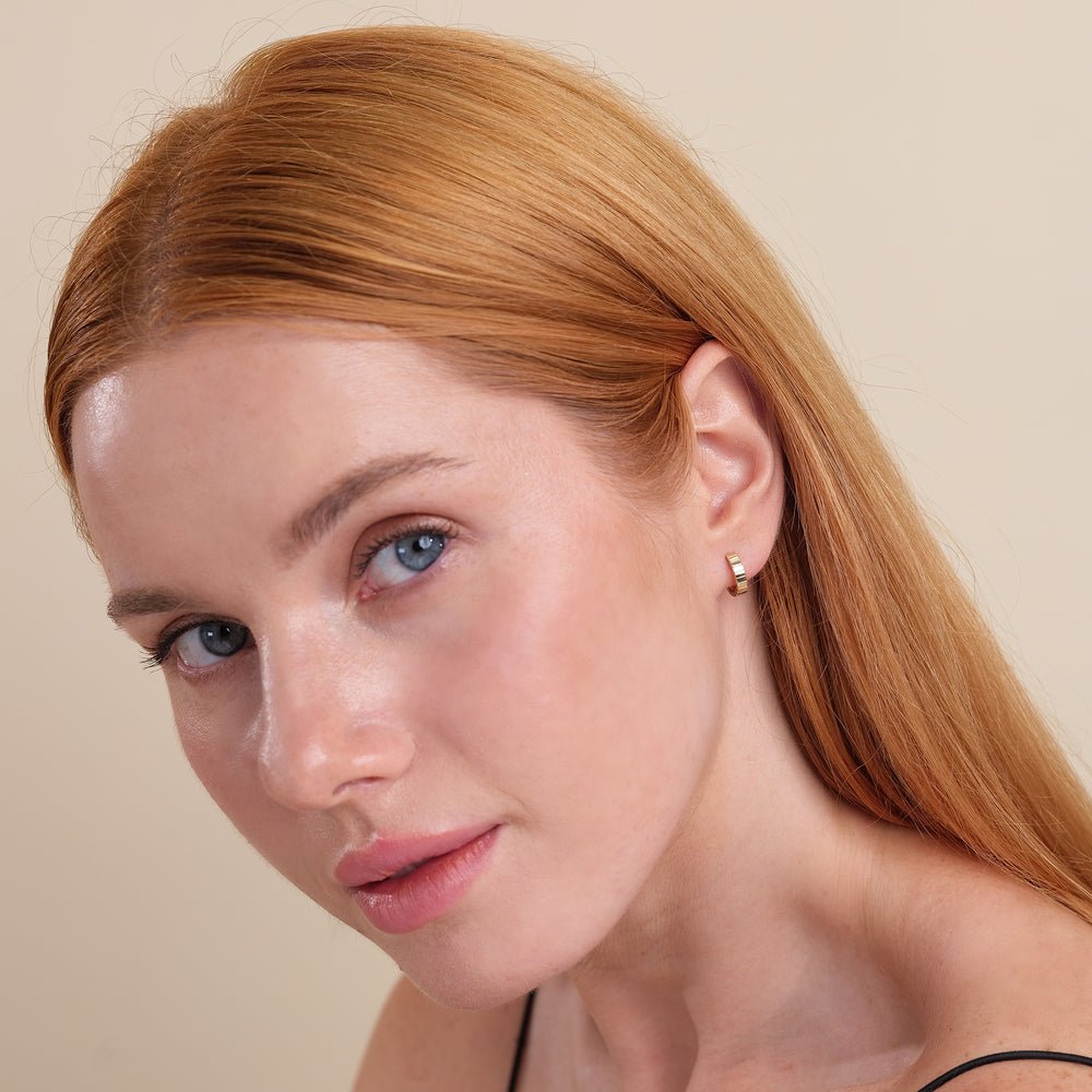 Solid Gold Fluted Hoops