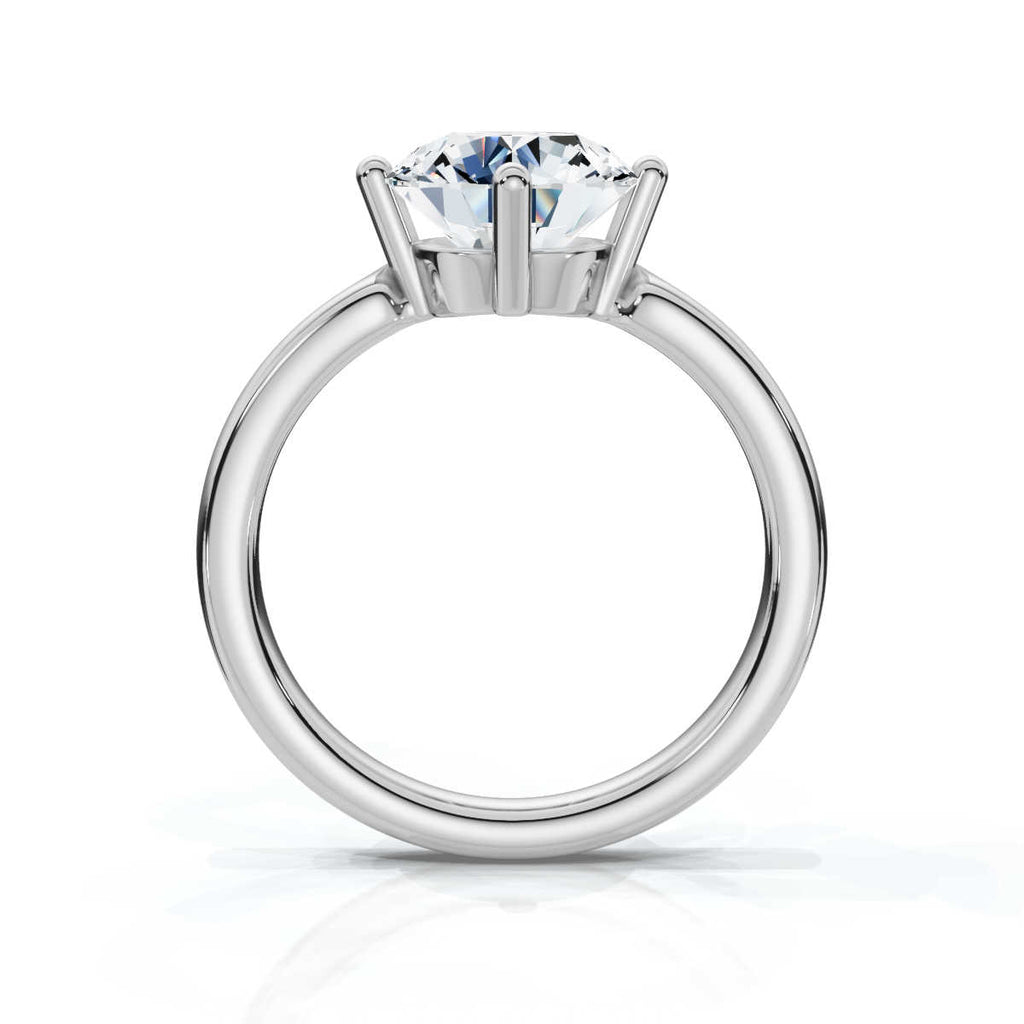Solid Gold Solitaire Round Lab Grown Diamond Ring