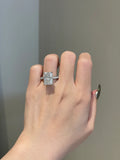 Solid Gold 7 Ct Brilliant Radiant Cut Moissanite Engagement Ring for Women