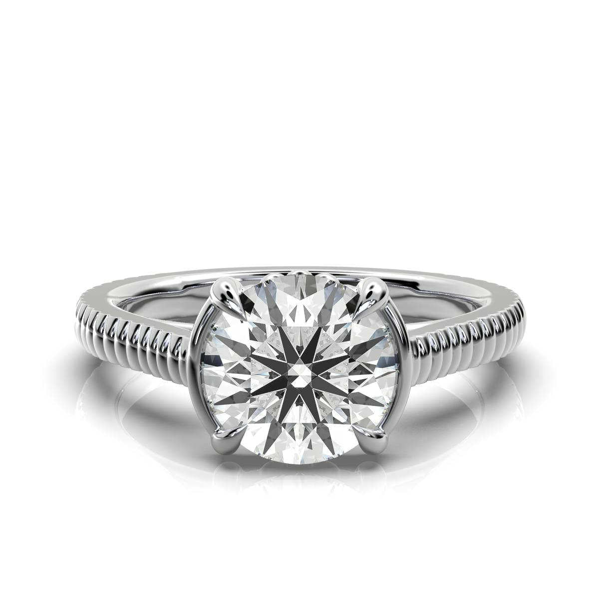 Solid Gold 2Ct Solitaire Engagement Ring