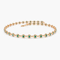 Solid Gold Bezel Set Emerald Tennis Necklace