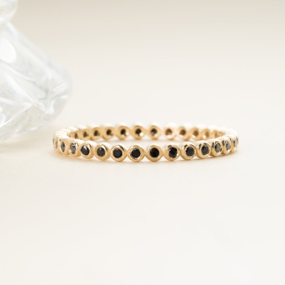 Solid Gold Black Diamond Eternity Ring (EAD8C6)