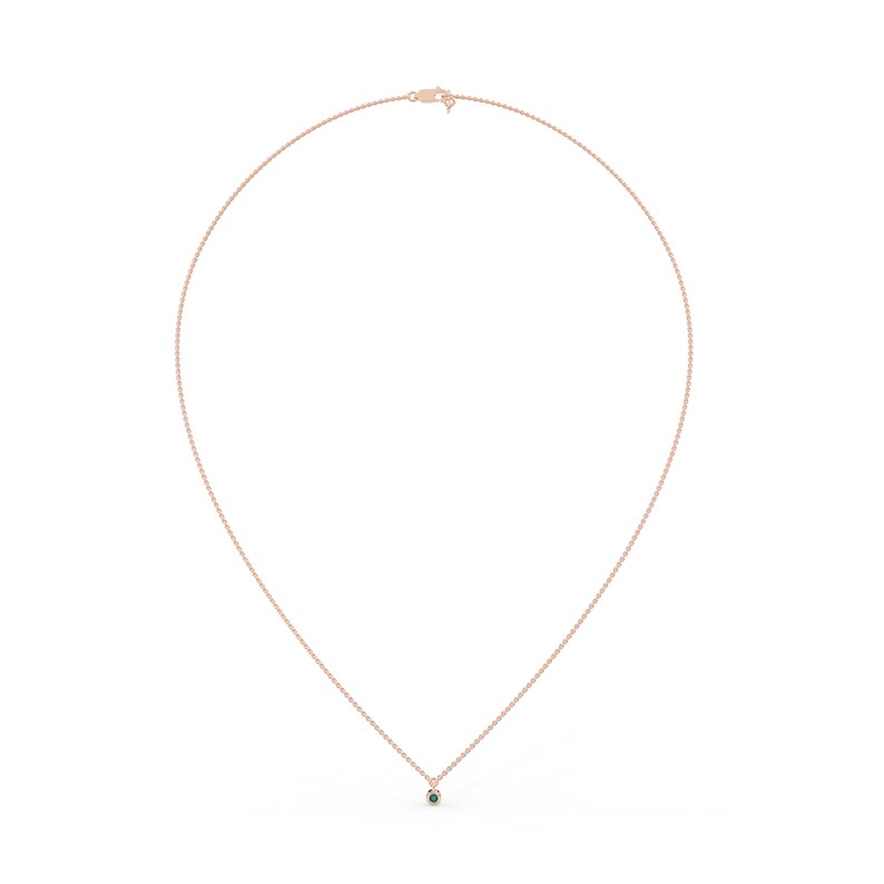 Solid Gold Bezel Set Emerald Necklace