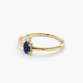 Solid Gold Oval Sapphire and Diamond Ring (6AED40)