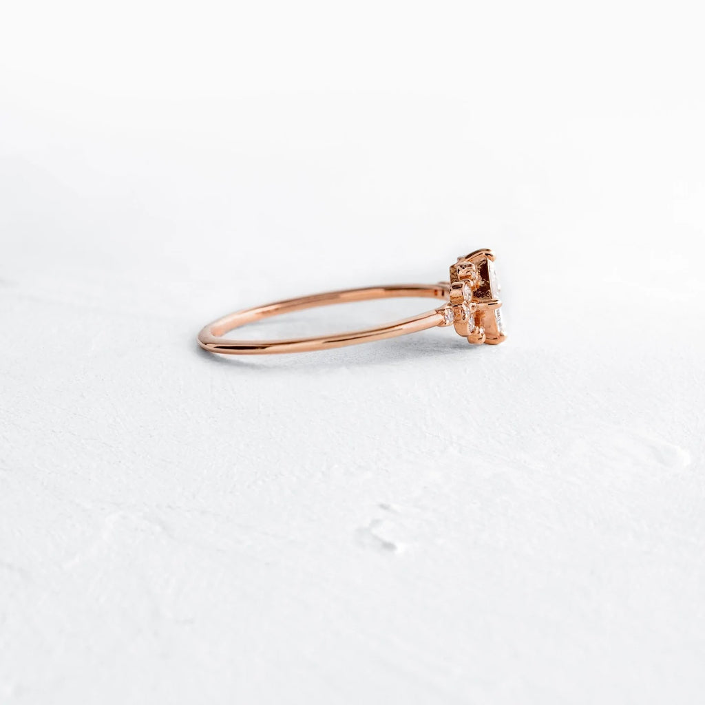 14K Solid Gold Lab Grown Diamond Closed Basket Ring