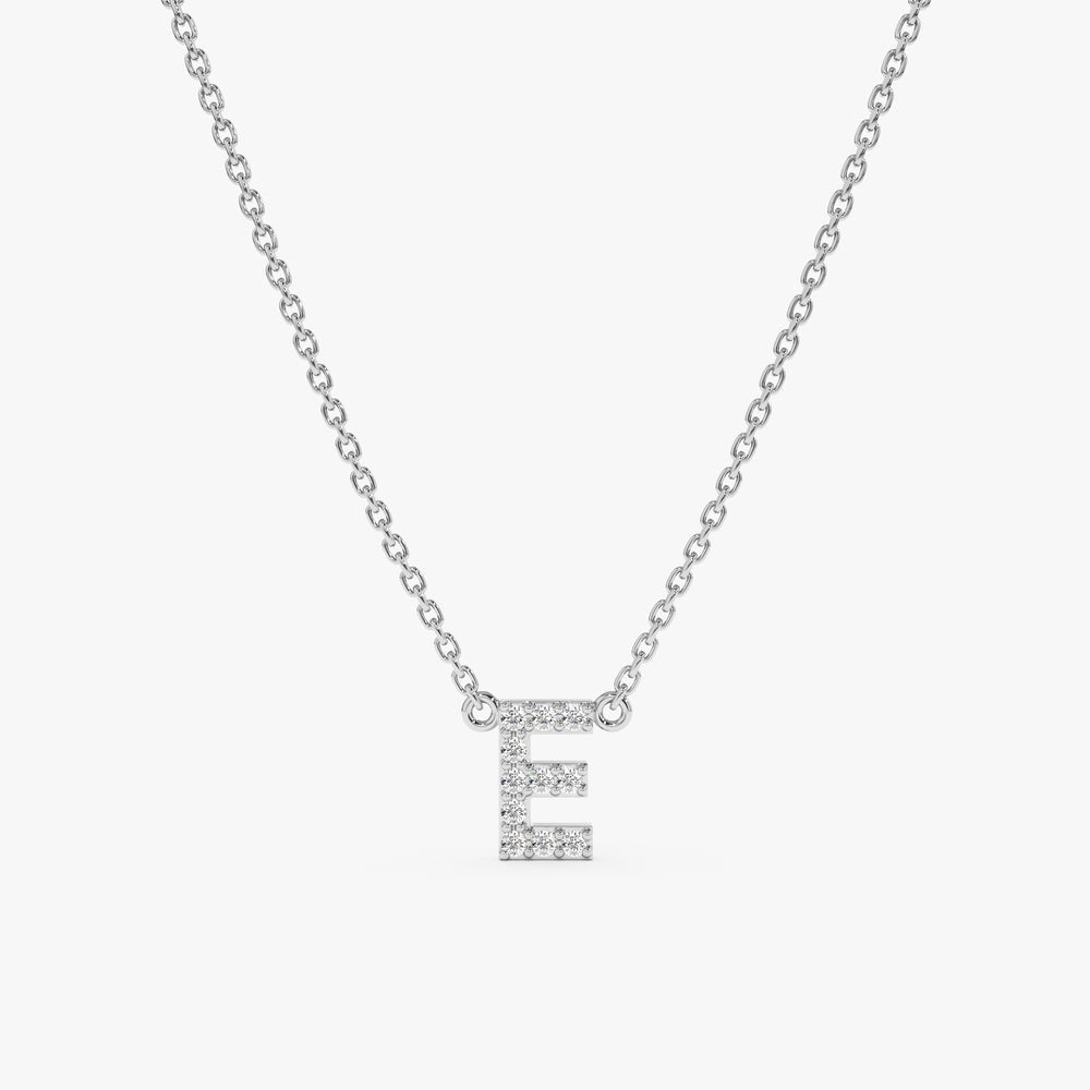 Solid Gold Dainty Diamond Initial Necklace (763467)