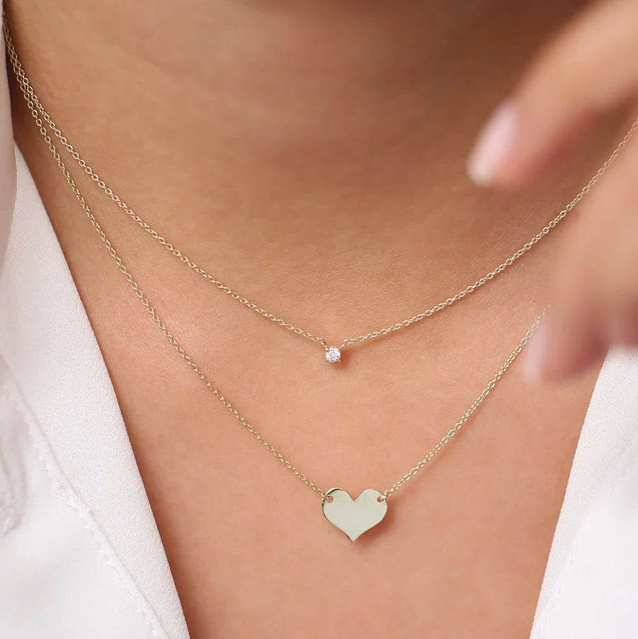 Solid Gold Heart Necklace