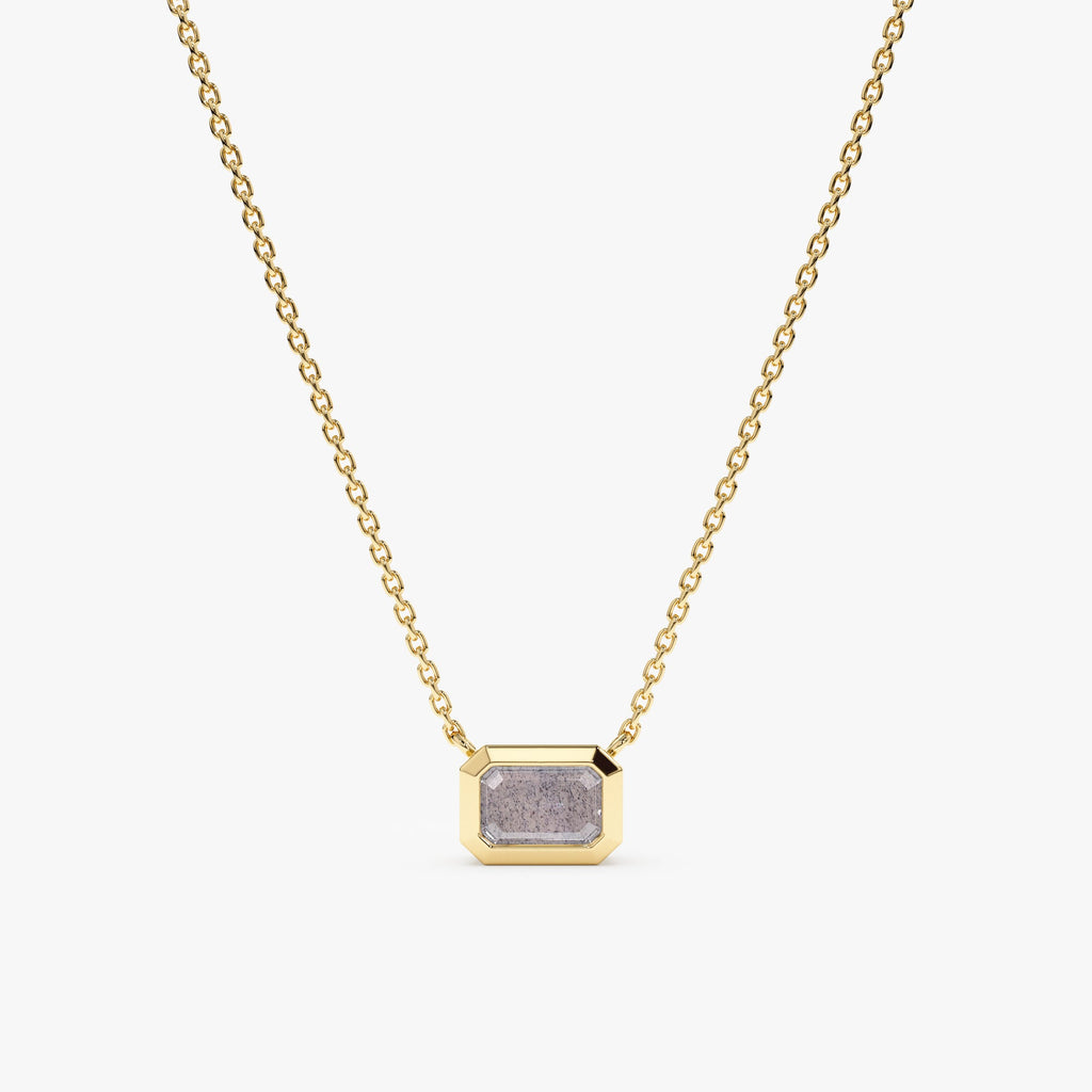 Solid Gold Labradorite Necklace (9ADDC0)