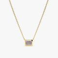 Solid Gold Labradorite Necklace (9ADDC0)