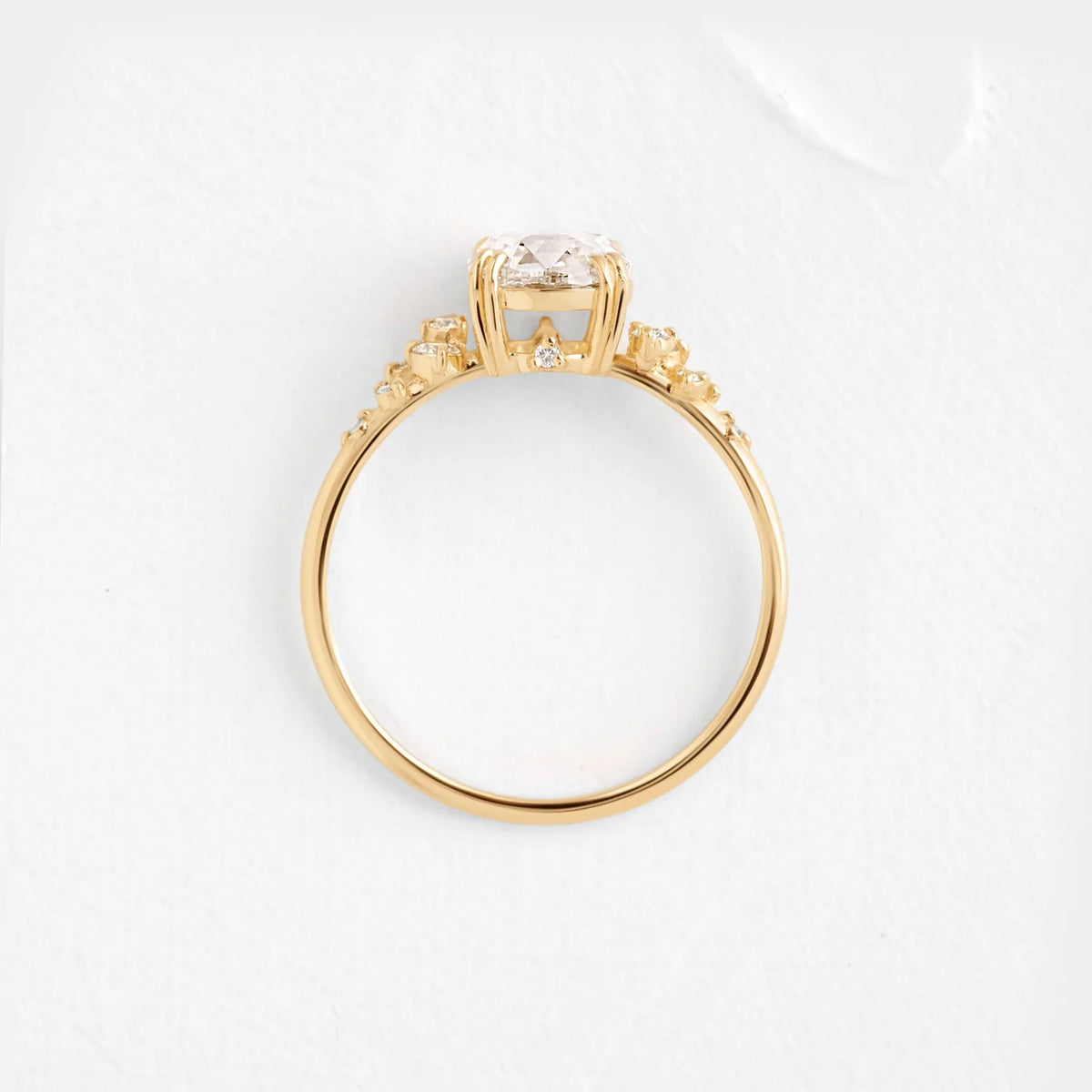 Solid Gold 1.07ct. Round Rose Cut Diamond Engagement Ring