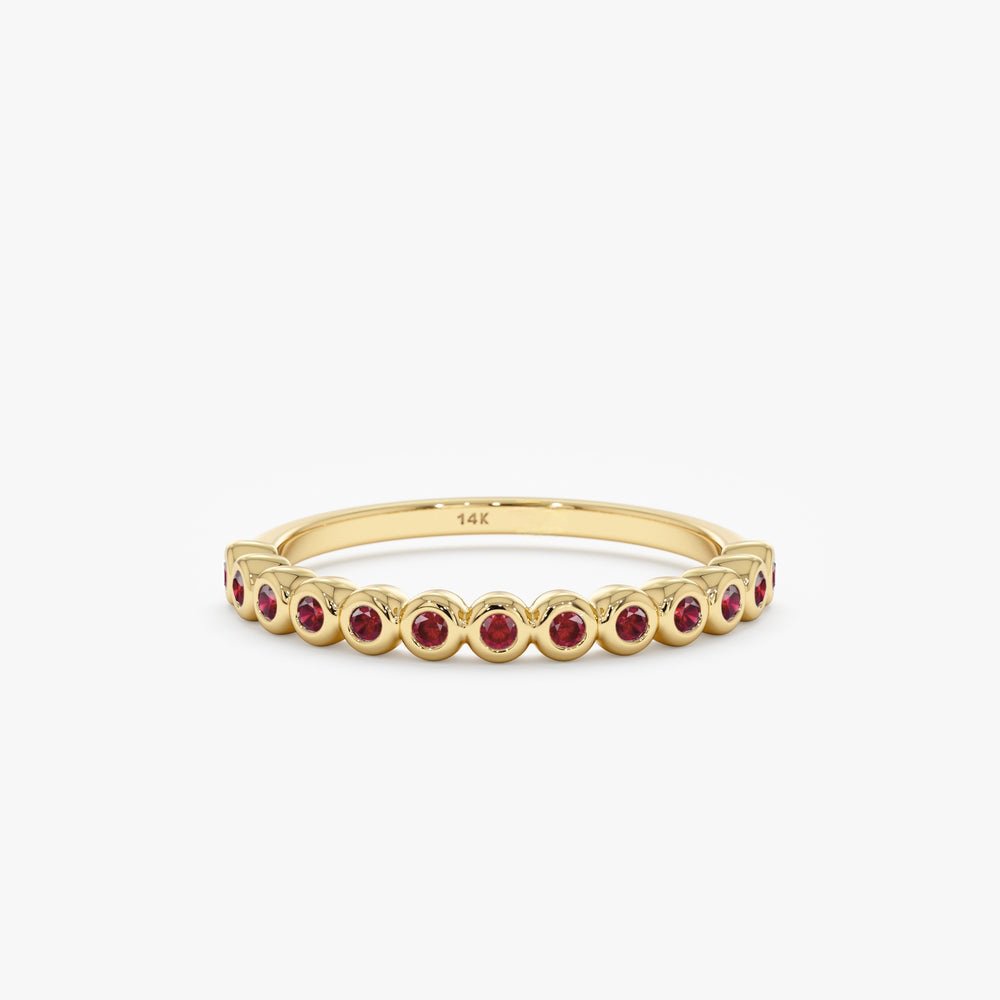 Solid Gold Ruby Half Eternity Band (C36D54)