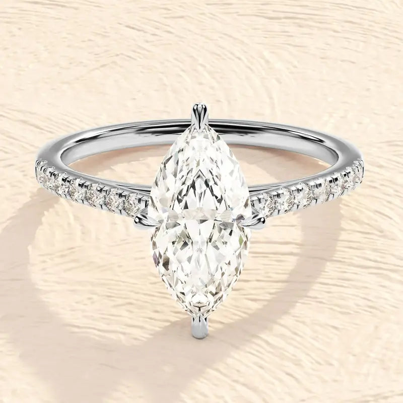 Marquise Moissanite Engagement Ring, photo 1