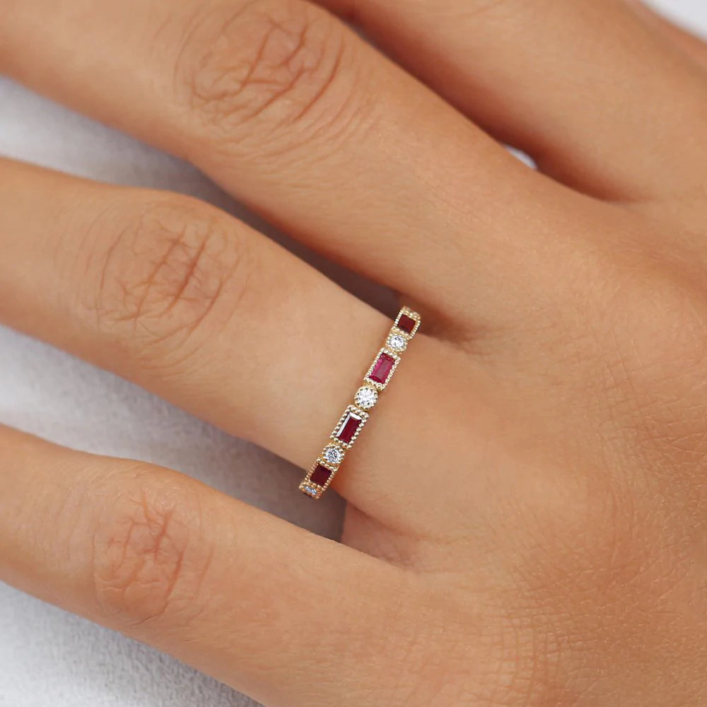 14K Solid Gold 0.12 CT Lab Grown Diamond Ring