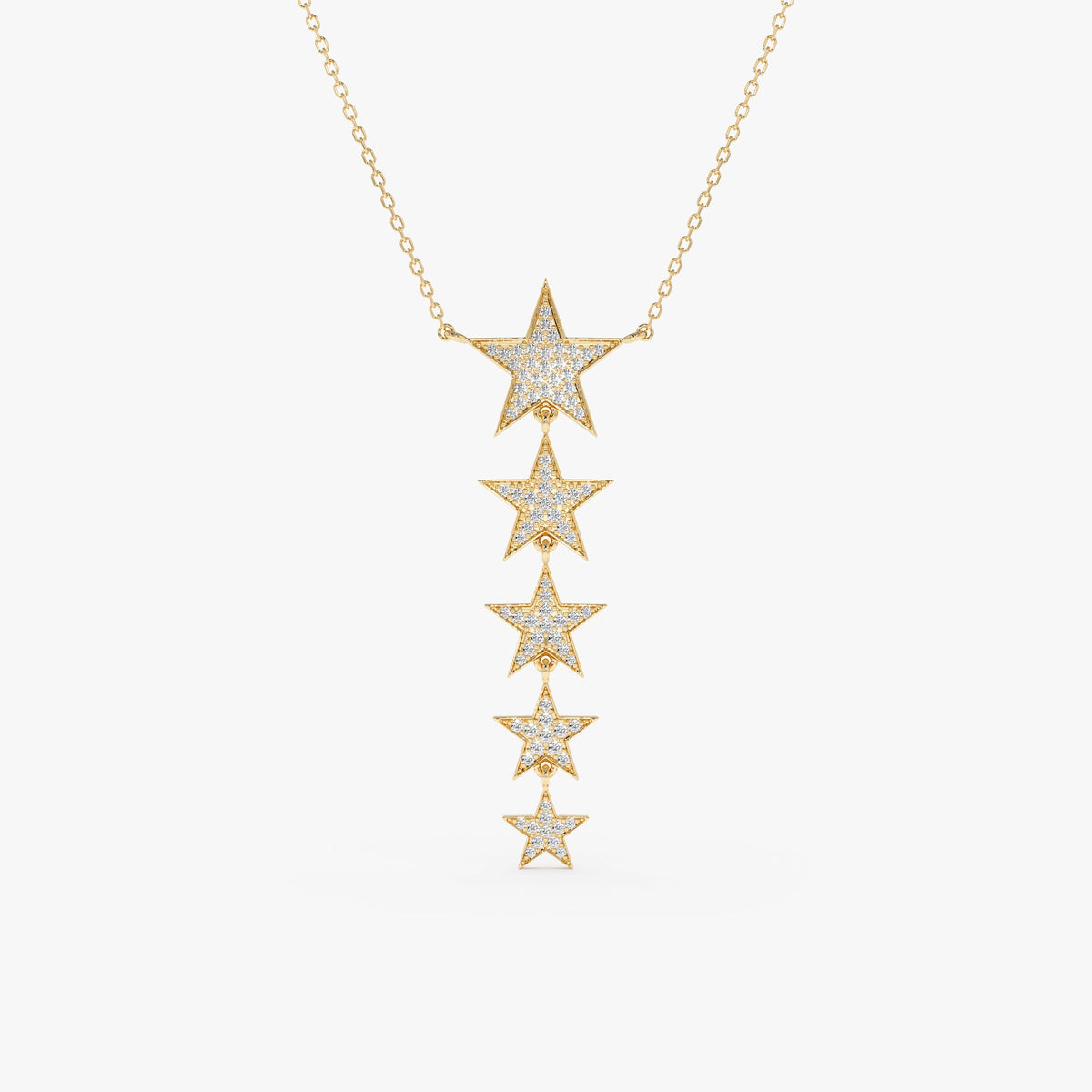 Solid Gold Rising Star Diamond Necklace (2A5B01)