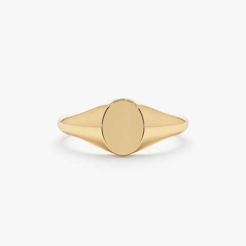 Solid Gold Oval Signet Ring