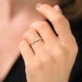 Solid Gold Slanted Baguette Diamond Stacking Ring (7C265B)
