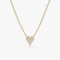 Solid Gold Long Diamond Heart Necklace (D4C760)