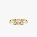 Solid Gold Round and Pear Cut Diamond Ring (2F2B3B)