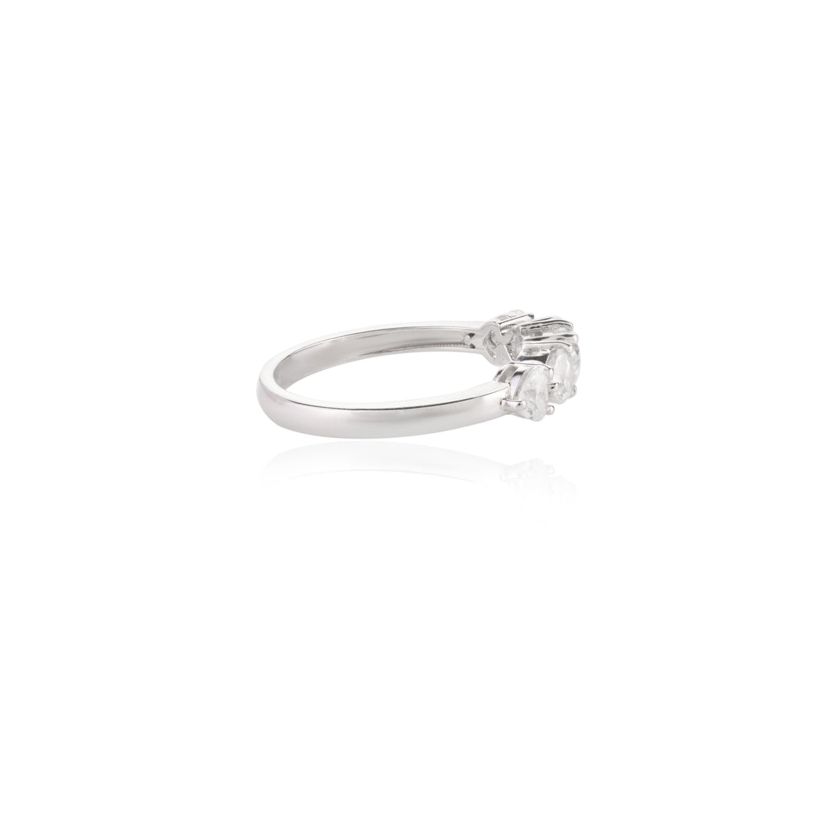 Solid Gold Five Heart Diamond Wedding Ring