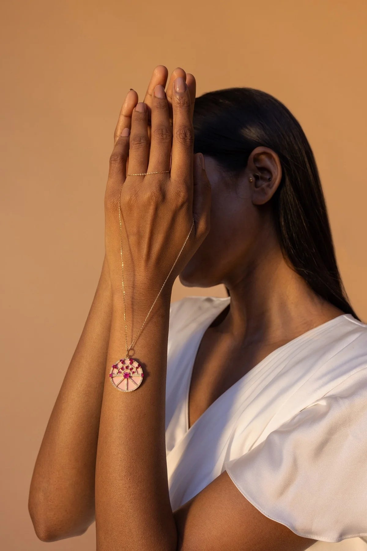 Solid Gold Ruby Diamon Charm