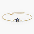 Solid Gold Flower Bracelet | Sapphire Bracelet (104DC9)