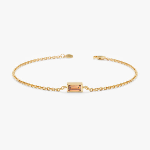 Solid Gold Citrine Birthstone Bracelet (13A3AA)