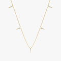Solid Gold Diamond Spike Station Necklace (3E7565)