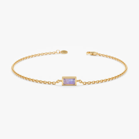 Solid Gold Natural Gemstone Bracelet