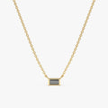 Solid Gold Black Diamond Necklace (AAE5B4)