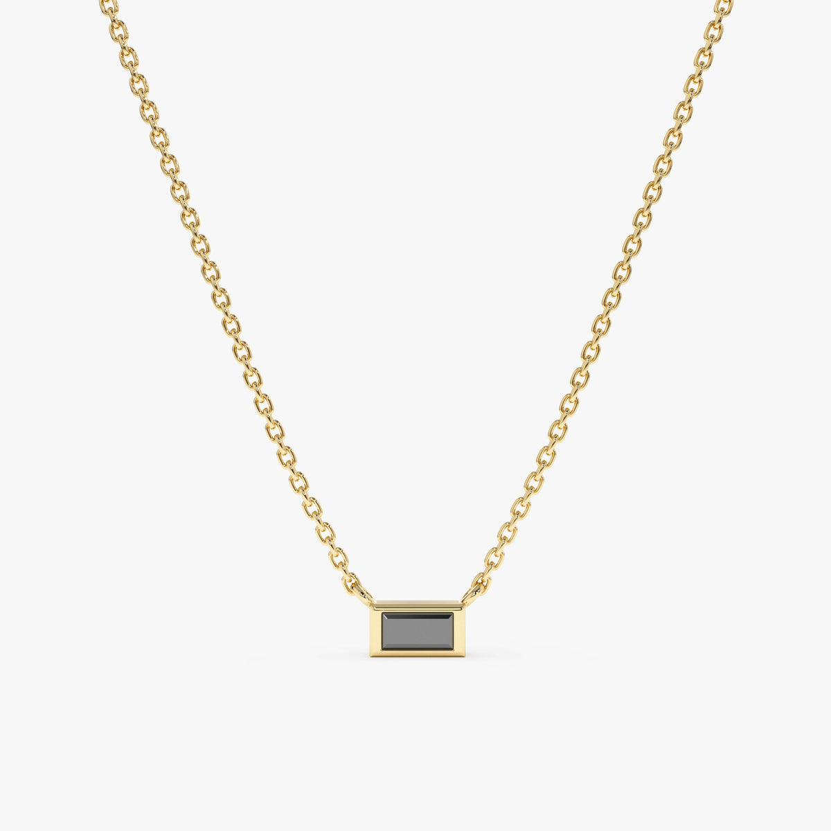 Solid Gold Black Diamond Necklace (2C2FF4)