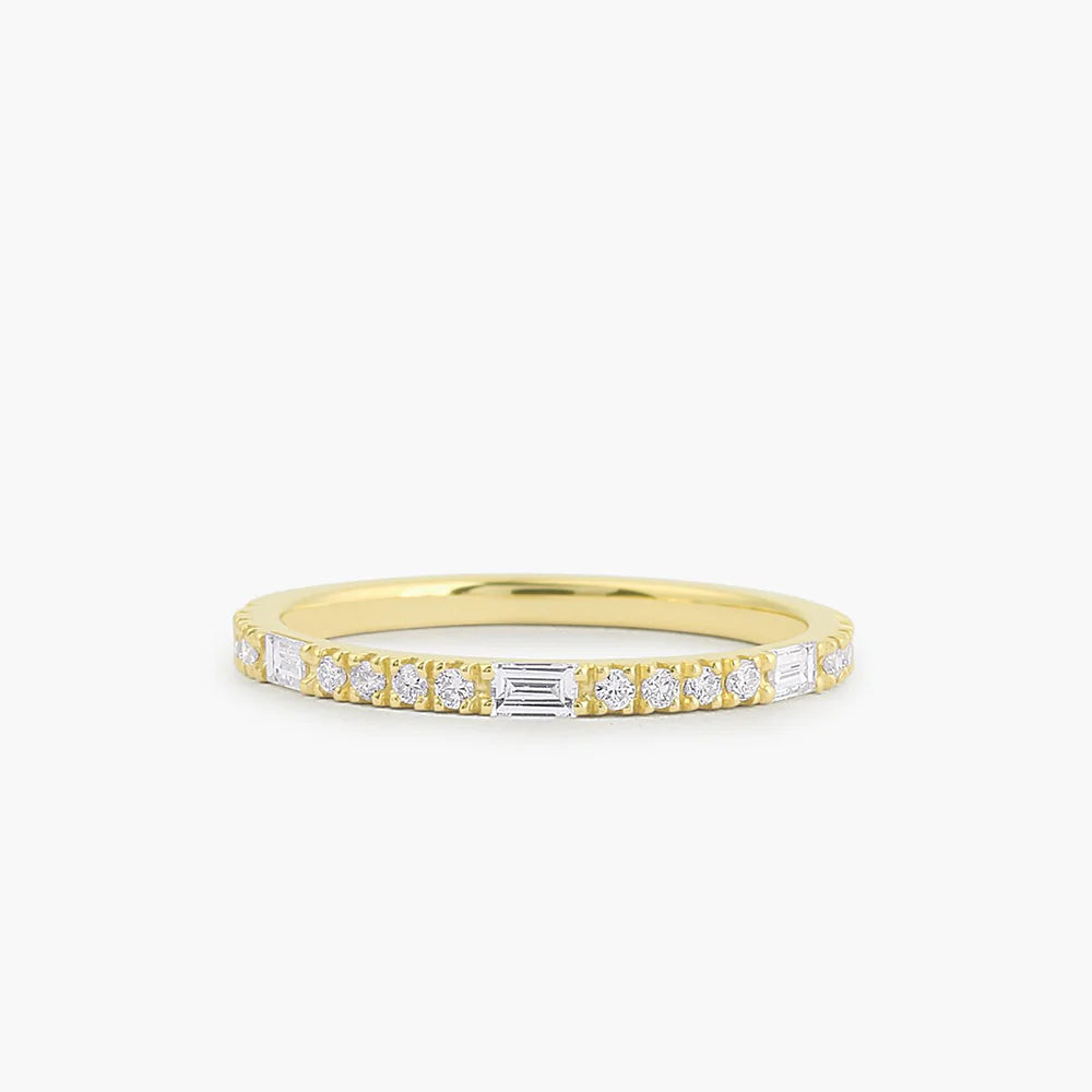 Baguette and Round Cut Moissanite Wedding Band, photo 1