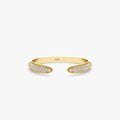 14K Solid Gold Pave Diamond Claw Ring