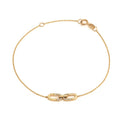 Solid Gold Mini Link Diamond Bracelet