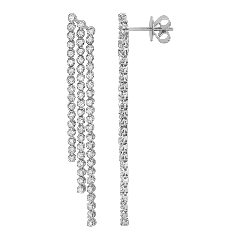 Solid Gold Diamond Tennis Tassel Earrings